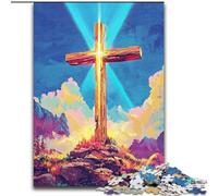 Puzzles pour Adultes et Adolescents Croix de Jésus, Jeu Stimulant, Jouets, décoration Murale, Cadeaux d'anniversaire et de Noël Uniques (Taille 26x38cm)