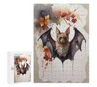 Puzzles pour Adultes Et Adolescents Cute Bat Watercolor Puzzle, Jouet, Décoration Murale, Art Mural, Cadeaux d'anniversaire Et Cadeaux Uniques 300 PCS