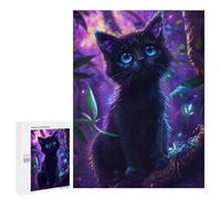 Puzzles pour Adultes Et Adolescents Cute Purple Cat Puzzles pour Adolescents, Jeu Familial, Vacances À La Maison, Passe-Temps, Interaction Parent-Enfant 500 PCS