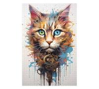 Puzzles pour Adultes Et Adolescents Cyborg Machine Cat Puzzles, Jeux Relaxants, Analyse Et Logique, Cadeaux d'anniversaire Et Cadeaux Uniques 75x50cm/1000pcs