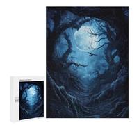 Puzzles pour Adultes Et Adolescents Dark Forest Moon Puzzles pour Adolescents, Jeu Familial, Vacances À La Maison, Passe-Temps, Interaction Parent-Enfant 500 PCS