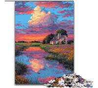 Puzzles pour Adultes et Adolescents de 1 000 pièces de Style Japonais, Jeu Stimulant et Jeu Familial avec des pièces entièrement emboîtables de Formes aléatoires 26x38cm