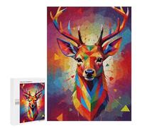 Puzzles pour Adultes Et Adolescents Deer Colorful WPAP Art Puzzles pour Adultes, Jeu Familial Difficile, Défi Idéal comme Cadeau 500 PCS