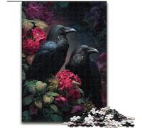 Puzzles pour Adultes et Adolescents Deux Corbeaux, Jeu Familial, décoration d'intérieur et Cadeaux Uniques pour Les 14 Ans (Taille 26x38cm)