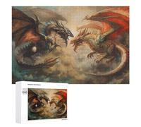 Puzzles pour Adultes Et Adolescents Dragon Battle Fantasy Artwork -1 Puzzle, Jouet, Décoration Murale, Art Mural, Cadeaux d'anniversaire Et Cadeaux Uniques 1000 PCS