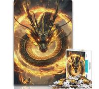 Puzzles pour Adultes et Adolescents Dragon Chinois, défi Difficile et Anti-Stress avec Affiche et fiche de Questions-réponses (75x50cm)