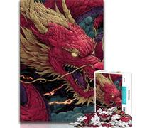 Puzzles pour Adultes et Adolescents Dragon Chinois, Jeu éducatif Familial, décoration Murale, Cadeaux d'anniversaire et de Noël Uniques (38x26cm)