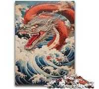 Puzzles pour Adultes et Adolescents Dragon Japonais Anti-Stress Défi Difficile À Offrir en Cadeau à Toute la Famille 26x38cm