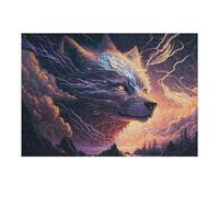 Puzzles pour Adultes Et Adolescents Electric Wolf Majesty Puzzles pour Adultes, Jouets À Monter Soi-même, Modèles À Assembler, Cadeaux d'anniversaire Et Cadeaux Uniques 1000pcs(38x26cm)