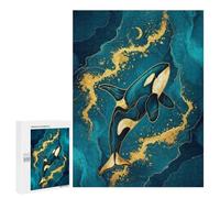 Puzzles pour Adultes Et Adolescents Elegant Orca Whale Art Puzzles pour Adolescents, Jeu Familial, Vacances À La Maison, Passe-Temps, Interaction Parent-Enfant 500 PCS