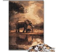 Puzzles pour Adultes et Adolescents Éléphants d'Afrique, adaptés aux Personnes de 14 Ans et Plus Jeux éducatifs Cadeaux du Père Noël Secret (Taille 50x75cm)
