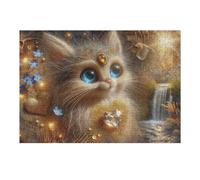 Puzzles pour Adultes Et Adolescents Enchanted Fantasy Cat Artwork Puzzles Anti-Stress, À La Fois Amusants, Humoristiques Et Stimulants 1000pcs(38x26cm)