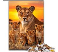 Puzzles pour Adultes et Adolescents Famille de Lions africains, Jeu Familial Anti-Stress, défi Difficile, Une œuvre d'art pour Les 14 Ans et Plus (Taille 50x75cm)