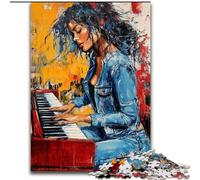 Puzzles pour Adultes et Adolescents Femme Jouant du Piano, Jouets éducatifs et éducatifs, Jeux familiaux, Anniversaires et Cadeaux Uniques (Taille 50x75cm)