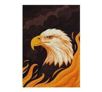 Puzzles pour Adultes Et Adolescents Fierce Eagle Vector Portrait with Fiery Backdrop Puzzle pour Adultes, Jouet Anti-Stress, Idéal comme Cadeau 38x26cm/1000pcs
