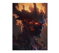 Puzzles pour Adultes Et Adolescents Fiery Demon Head -2 Puzzles, Jeux Relaxants, Analyse Et Logique, Cadeaux d'anniversaire Et Cadeaux Uniques 52x38cm/1000pcs