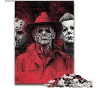Puzzles pour Adultes et Adolescents, Films d'horreur, Anti-Stress, Vacances à la Maison, Tuer Le Temps avec Affiche Assortie et Feuille de Questions 38x26cm