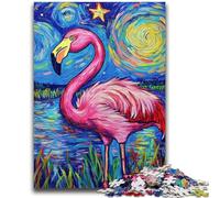 Puzzles pour Adultes et Adolescents Flamingo Night Sky pour Jeu éducatif Challenge Toy Artists Collection, Beaux-Arts 26x38cm