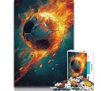 Puzzles pour Adultes et Adolescents : Flamme de Football, défi Difficile pour soulager Le Stress avec Affiche et fiche de Questions-réponses (38x26cm)