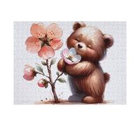 Puzzles pour Adultes Et Adolescents Floral Teddy Bear Illustration Puzzles pour Adultes, Jouets À Monter Soi-même, Modèles À Assembler, Cadeaux d'anniversaire Et Cadeaux Uniques 1000pcs(52x38cm)