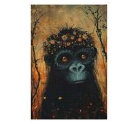 Puzzles pour Adultes Et Adolescents Flower Crown Baby Gorilla Puzzles À Monter Soi-même, Jouets, Décoration Idéale, Interaction Parent-Enfant 75x50cm/1000pcs