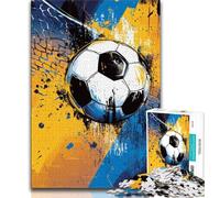 Puzzles pour Adultes et Adolescents : Football Aquarelle, défi Difficile pour soulager Le Stress avec Affiche et fiche de Questions-réponses (75x50cm)