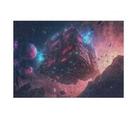 Puzzles pour Adultes Et Adolescents Galactic Cube A Futuristic Structure in Space Puzzles pour Adultes, Jeu Familial Difficile, Défi Idéal comme Cadeau 38x26cm/1000pcs