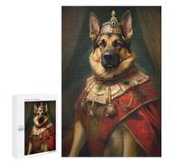 Puzzles pour Adultes Et Adolescents German Shepherd The King Puzzle, Jouet, Décoration Murale, Art Mural, Cadeaux d'anniversaire Et Cadeaux Uniques 1000 PCS