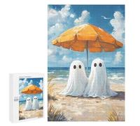 Puzzles pour Adultes Et Adolescents Ghost Couple on The Beach Puzzles pour Adultes, Jeu Familial Difficile, Défi Idéal comme Cadeau 1000 PCS