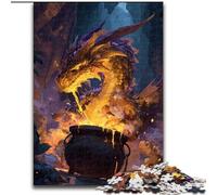 Puzzles pour Adultes et Adolescents Golden Dragon, Jeu Familial Anti-Stress, défi Difficile, Une œuvre d'art pour Les 14 Ans et Plus (Taille 50x75cm)