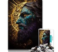 Puzzles pour Adultes et Adolescents Golden Fantasy Jesus, Jeu éducatif Familial, décoration Murale, Cadeaux d'anniversaire et de Noël Uniques (75x50cm)