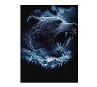 Puzzles pour Adultes Et Adolescents Grizzly Bear Roar Puzzles pour Adultes - Décoration Murale - Modèle À Assembler - Difficulté Et Défi