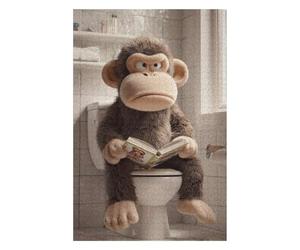 Puzzles pour Adultes Et Adolescents Grumpy Monkey Reading on The Toilet Puzzles pour Adultes, Jouets À Monter Soi-même, Modèles À Assembler, Cadeaux d'anniversaire Et Cadeaux Uniques 1000pcs(75x50cm)