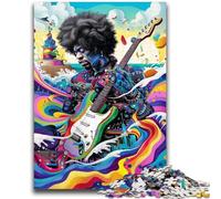 Puzzles pour Adultes et Adolescents Guitariste psychédélique Soulagement du Stress Défi Difficile À Offrir en Cadeau à Toute la Famille 26x38cm