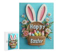 Puzzles pour Adultes Et Adolescents Happy Easter Basket Puzzles pour Adultes, Jeu Familial Difficile, Défi Idéal comme Cadeau 500 PCS