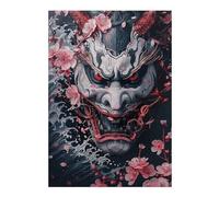 Puzzles pour Adultes Et Adolescents Japanese Demon Mask Art Print-1 Jeu De Puzzle Manuel - Défi Difficile - Interaction Parent-Enfant 1000pcs(38x26cm)