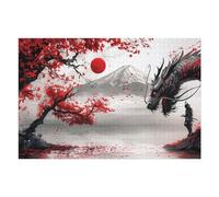 Puzzles pour Adultes Et Adolescents Japanese Samurai with A Shadow Dragon Puzzles Anti-Stress, À La Fois Amusants, Humoristiques Et Stimulants 1000pcs(75x50cm)
