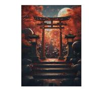 Puzzles pour Adultes Et Adolescents Japanese Torri Gate Moon Puzzles, Jeux Relaxants, Analyse Et Logique, Cadeaux d'anniversaire Et Cadeaux Uniques 52x38cm/1000pcs