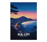 Puzzles pour Adultes Et Adolescents Jeju City South Korea at Dusk Puzzles À Monter Soi-même, Jouets, Décoration Idéale, Interaction Parent-Enfant 38x26cm/1000pcs