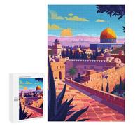 Puzzles pour Adultes Et Adolescents Jerusalem Skyline Puzzles pour Adolescents, Jeu Familial, Vacances À La Maison, Passe-Temps, Interaction Parent-Enfant 1000 PCS