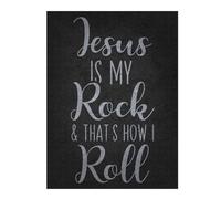 Puzzles pour Adultes Et Adolescents Jesus is My Rock, Thats How I Roll Puzzles Anti-Stress, À La Fois Amusants, Humoristiques Et Stimulants 1000pcs(52x38cm)