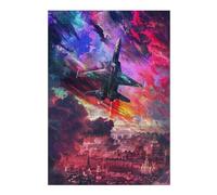 Puzzles pour Adultes Et Adolescents Jet Fighter Sky Cityscape Jeu De Puzzle Manuel - Défi Difficile - Interaction Parent-Enfant 1000pcs(38x26cm)