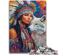 Puzzles pour Adultes et Adolescents Jeu de Puzzle Princesse Indienne pour Toute la Famille 26x38cm