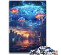 Puzzles pour Adultes et Adolescents Jeu de Quiz sur Les méduses cosmiques pour Toute la Famille 50x75cm