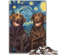 Puzzles pour Adultes et Adolescents Labrador sous Les étoiles pour Jeu éducatif Challenge Toy Artists Collection, Beaux-Arts 50x75cm