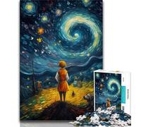 Puzzles pour Adultes et Adolescents, Le Petit Prince du Ciel Nocturne, Jouets de Divertissement Familial avec Affiche et fiche de Questions-réponses Assorties (75x50cm)