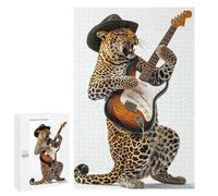 Puzzles pour Adultes Et Adolescents Leopard Guitar Puzzle, Jouet, Décoration Murale, Art Mural, Cadeaux d'anniversaire Et Cadeaux Uniques 1000 PCS