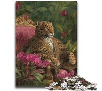 Puzzles pour Adultes et Adolescents Léopard Jeu Stimulant Jouets à Offrir en Cadeau pour Toute la Famille à partir de 14 Ans 26x38cm