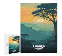 Puzzles pour Adultes Et Adolescents Loango National Park Gabon Illustration Puzzles pour Adolescents, Jeu Familial, Vacances À La Maison, Passe-Temps, Interaction Parent-Enfant 500 PCS