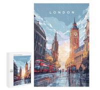 Puzzles pour Adultes Et Adolescents London Cityscape with Big Ben Puzzles pour Adolescents, Jeu Familial, Vacances À La Maison, Passe-Temps, Interaction Parent-Enfant 1000 PCS